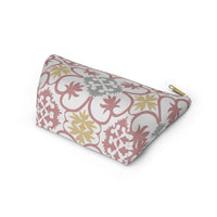 Portugal Tile Accessory Pouch w T-bottom in Pink